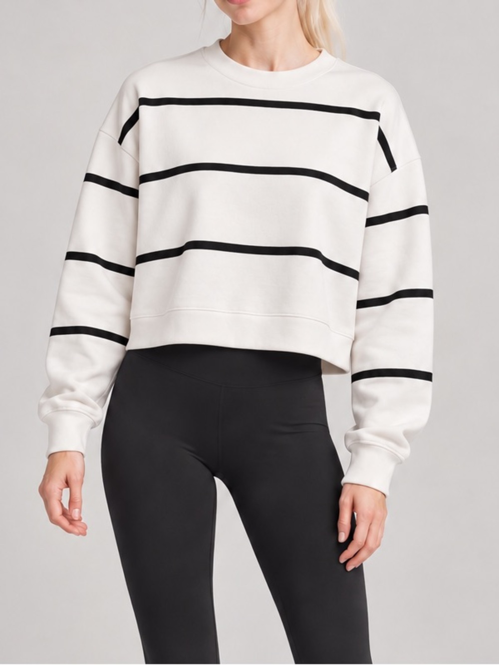 Lululemon Boxy Crewneck Sweatshirt with Black Stripes